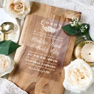 wood wedding invitation