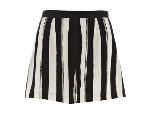 black and white striped painted shorts