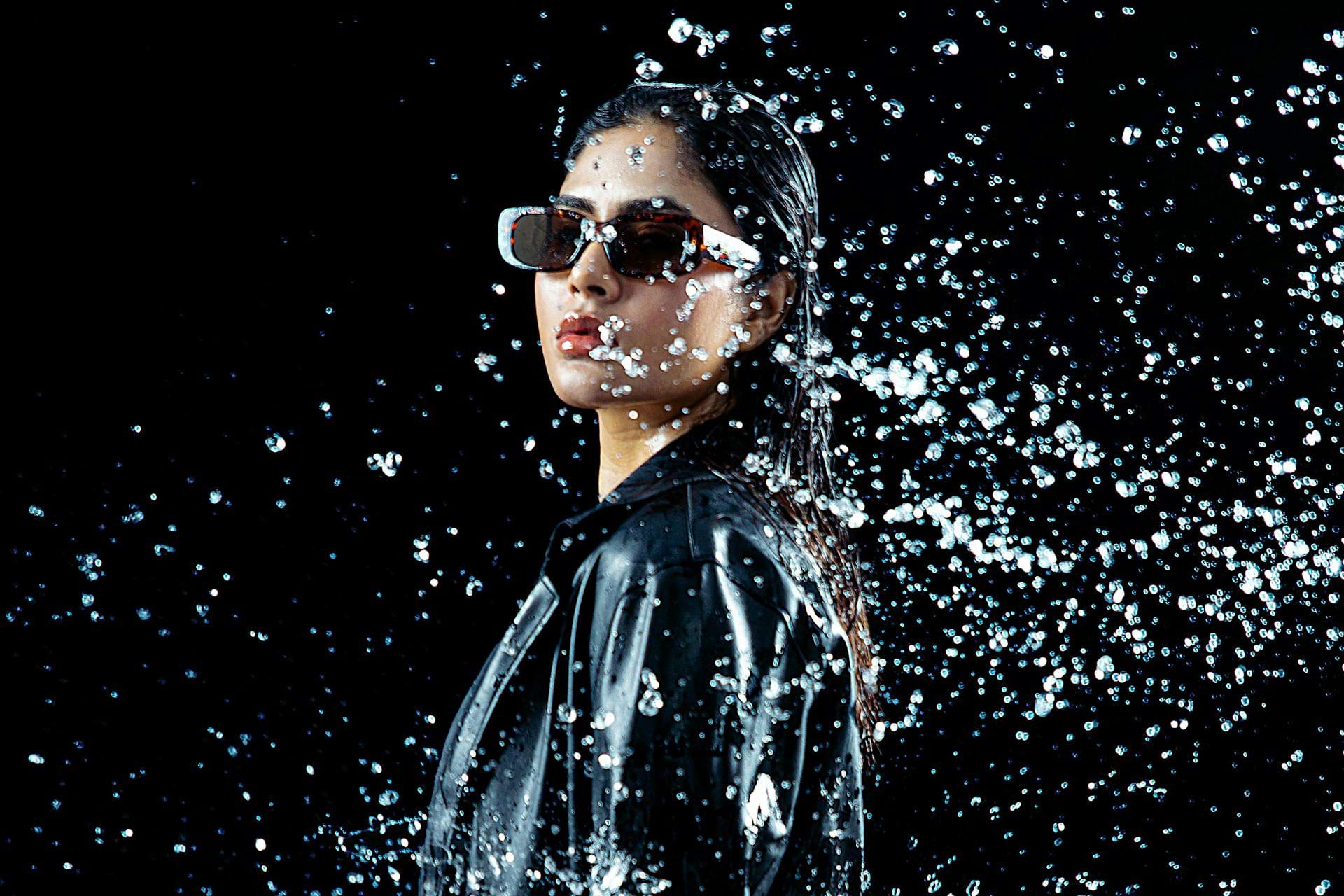 woman in a black coat