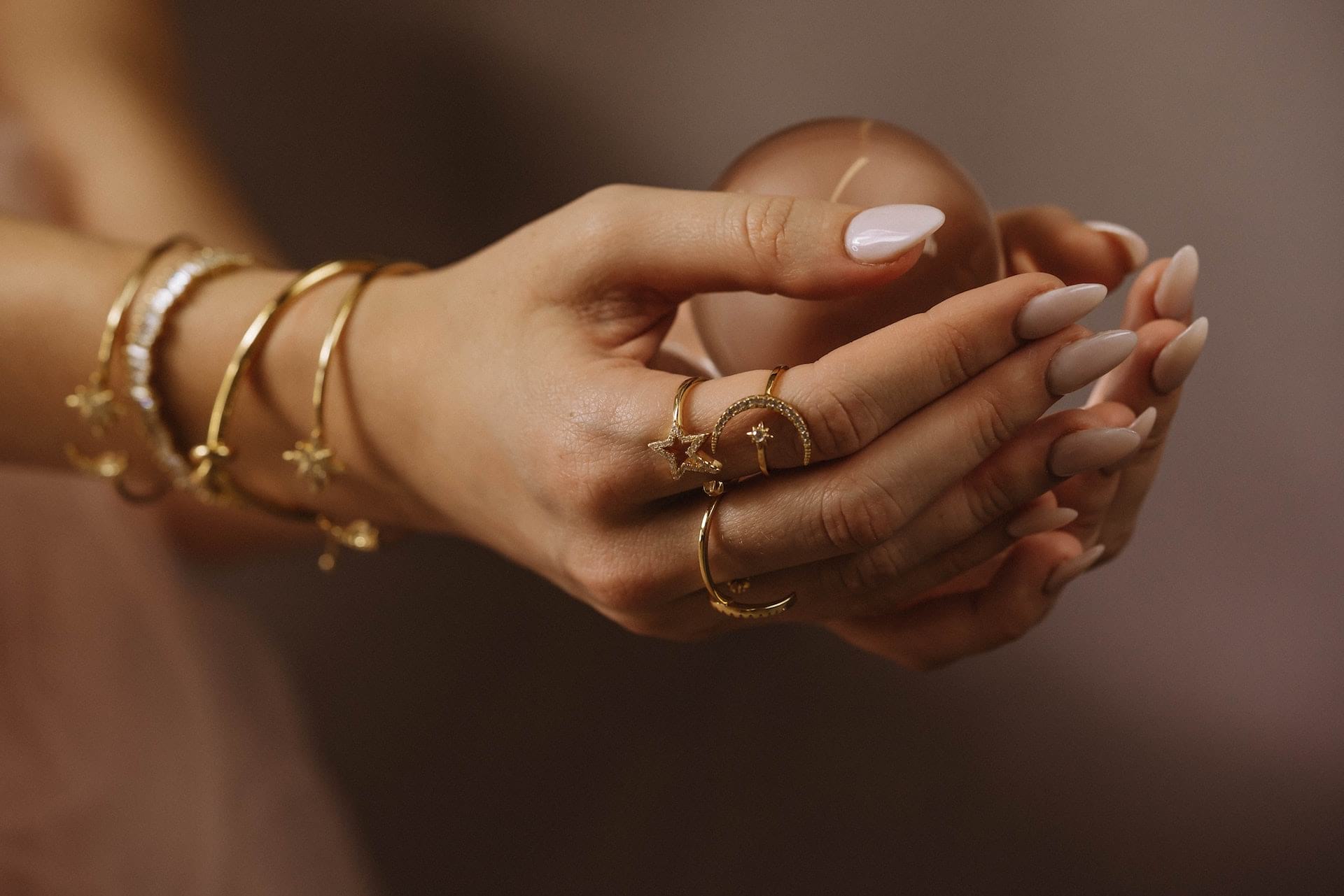 stacked gold rings