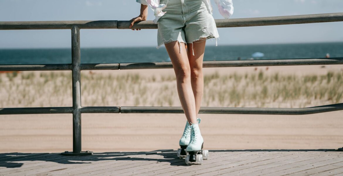 woman in bermuda shorts