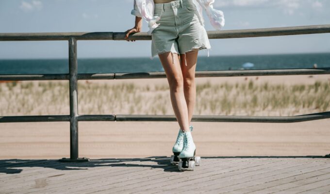 woman in bermuda shorts