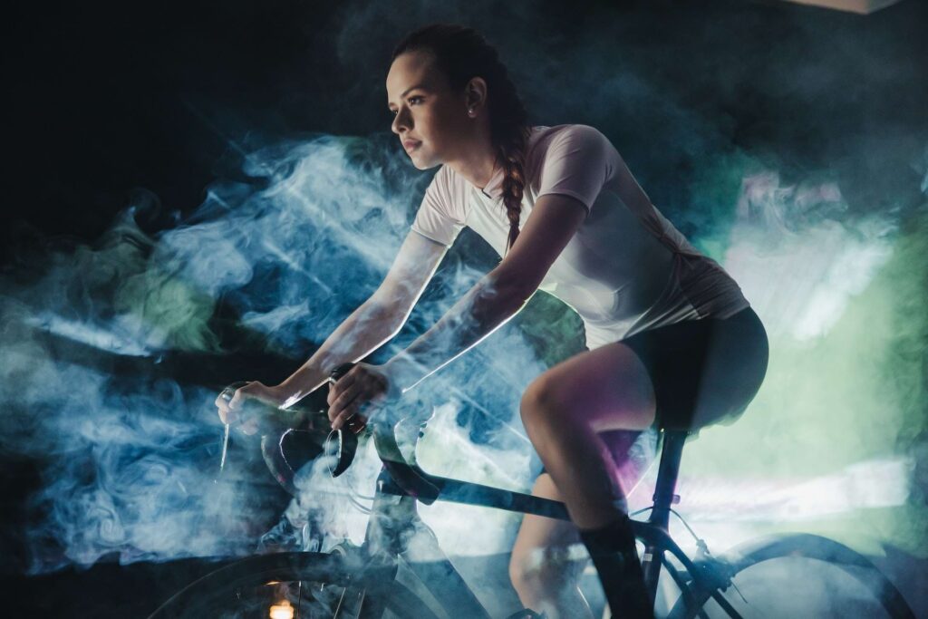 woman in cycling clothing